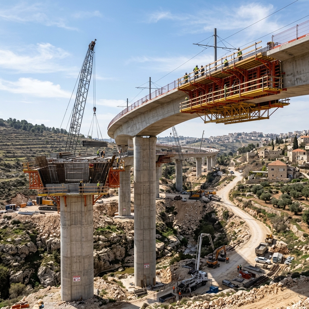 גשרים לרכבת קלה נצרת ואדי סלינה